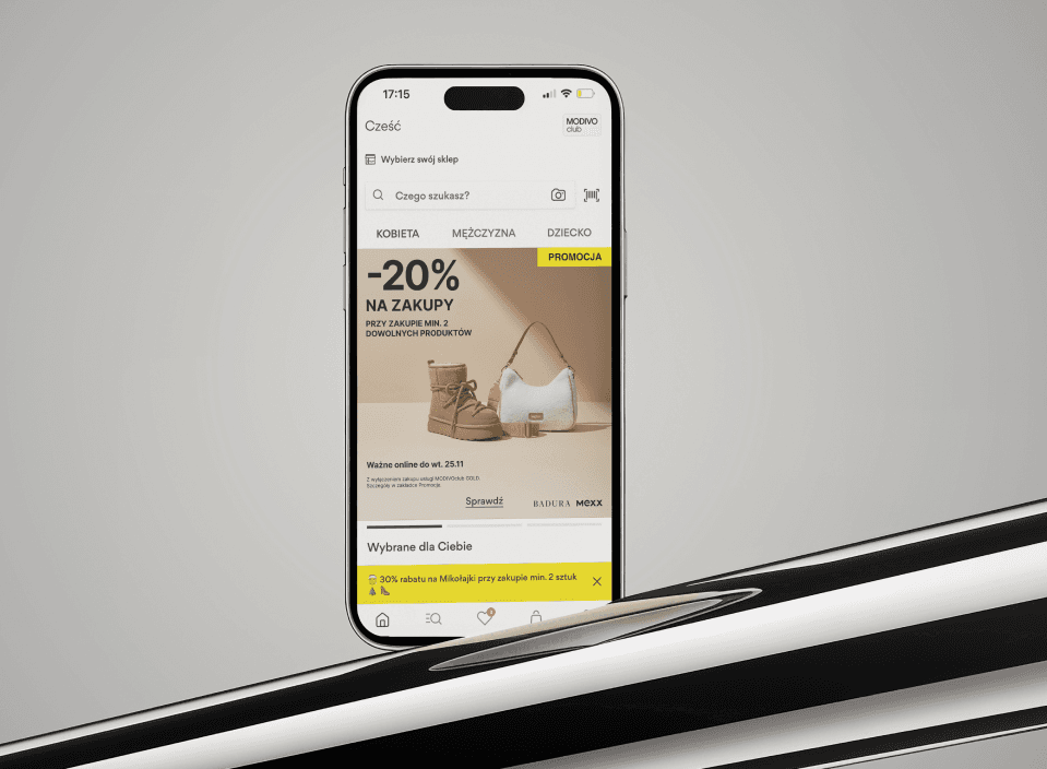 E-commerce project: shopping app home screen with a promotional banner